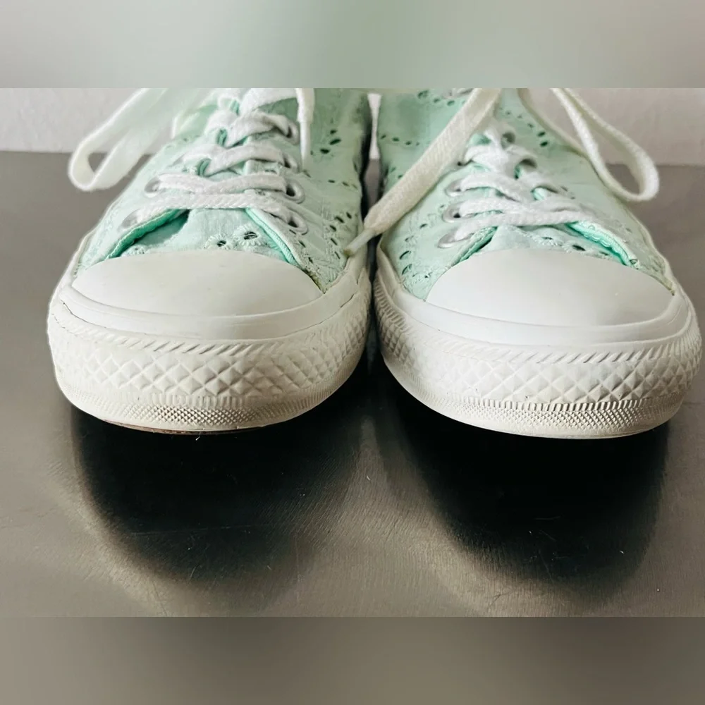Converse All Star Chuck Taylor shoes Women’s 8 EU 39 Mint Green Sneakers Rare - Picture 2 of 14